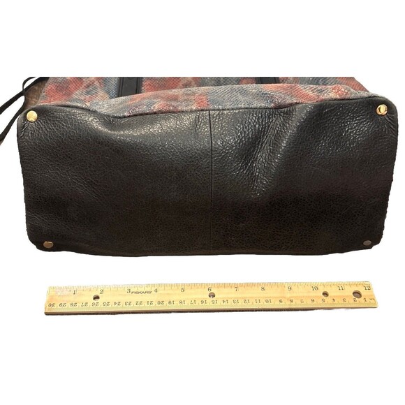 Aimee Kestenberg Leather Gray Multicolored Snake Embossed Satchel Bag Handbag - Picture 7 of 11